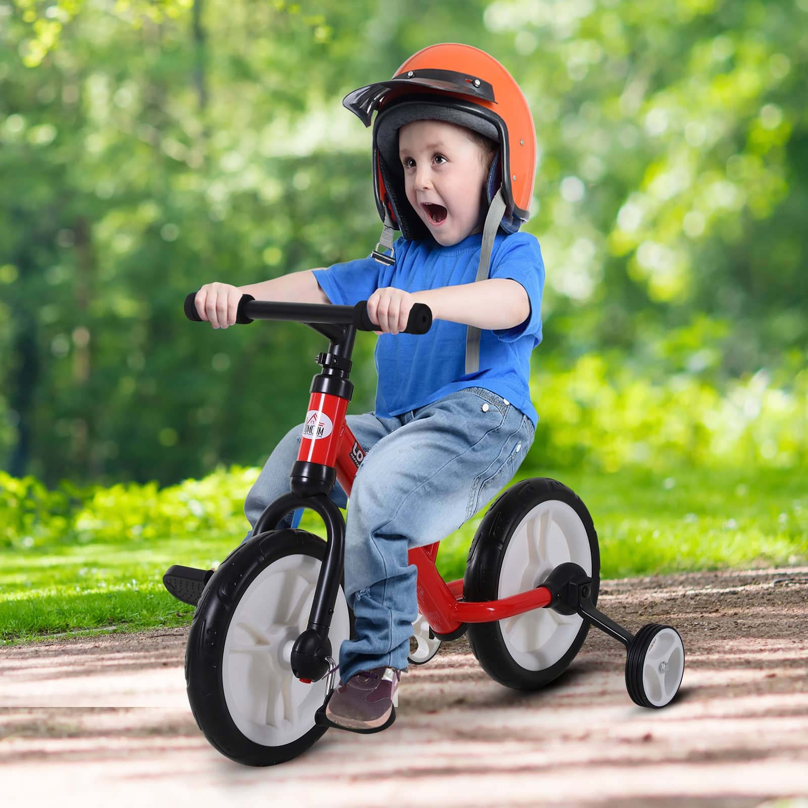 inval Pasen Conform ZAZA Home kinderloopfiets, loopfiets, kinderfiets, 2-in-1, kinderfiets met  zijwieltjes en pedalen, 2-5 jaar, zithoogte verstelbaar, PP, rood, 85 x 36  x 54 cm – SimpleDeal B.V
